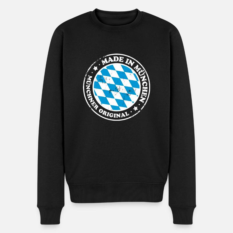 Made in München - Männer Premium Bio Pullover - Schwarz
