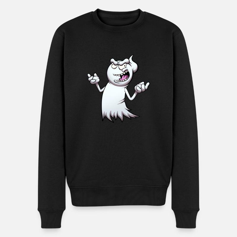 Fantôme maléfique qui rit - Pull Premium bio Homme - noir