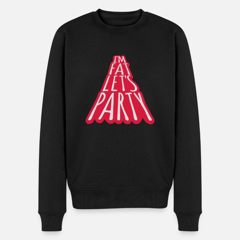 im fat lets party - Männer Premium Bio Pullover - Schwarz
