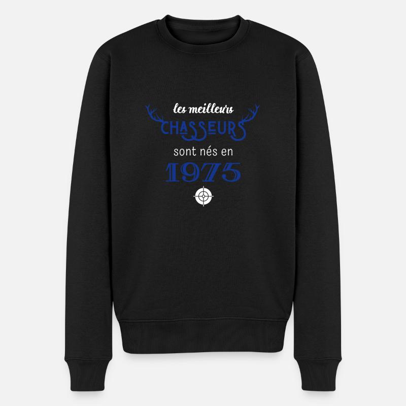 Anniversaire chasseur 1975 - Pull Premium bio Homme - noir