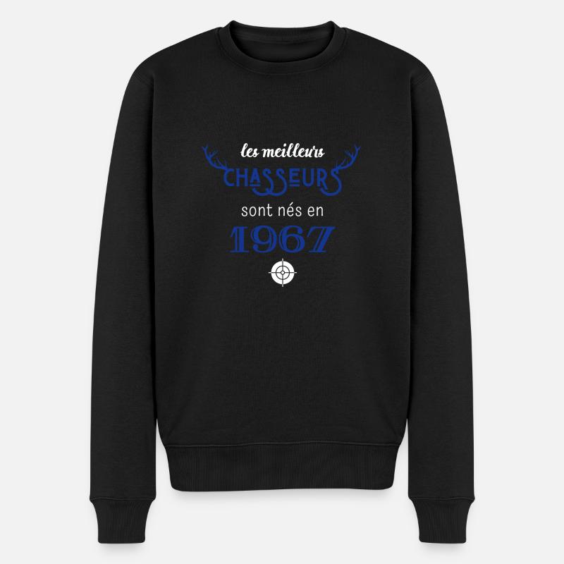 Anniversaire chasseur 1967 - Pull Premium bio Homme - noir