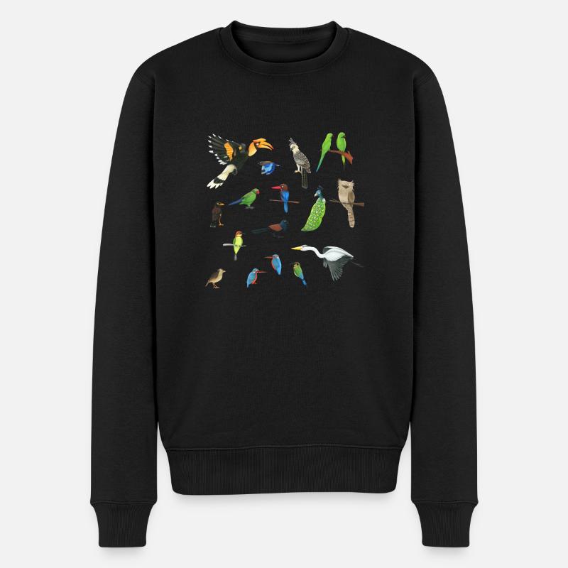 Asiens Vögel - Männer Premium Bio Pullover - Schwarz