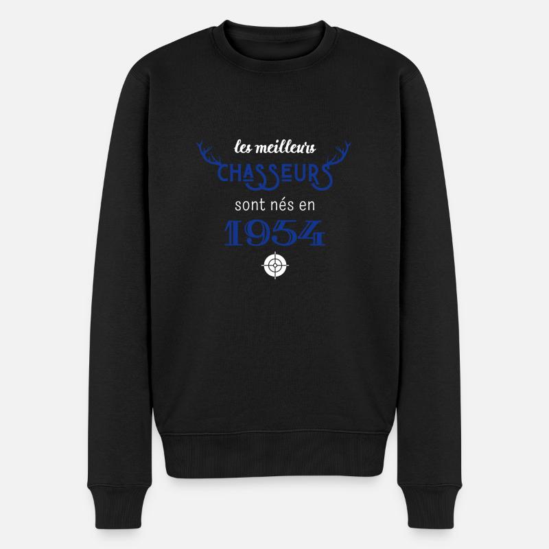 Anniversaire chasseur 1954 - Pull Premium bio Homme - noir