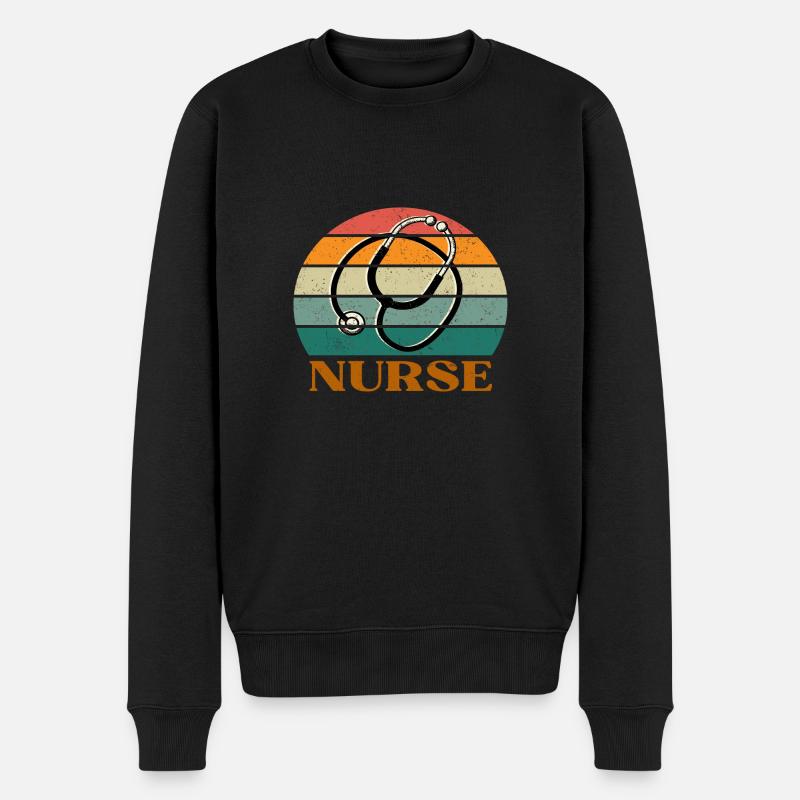 Nurse - Männer Premium Bio Pullover - Schwarz
