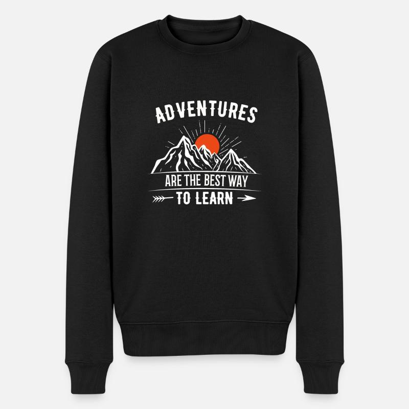 Aventure Apprentissage Randonnée - Pull Premium bio Homme - noir