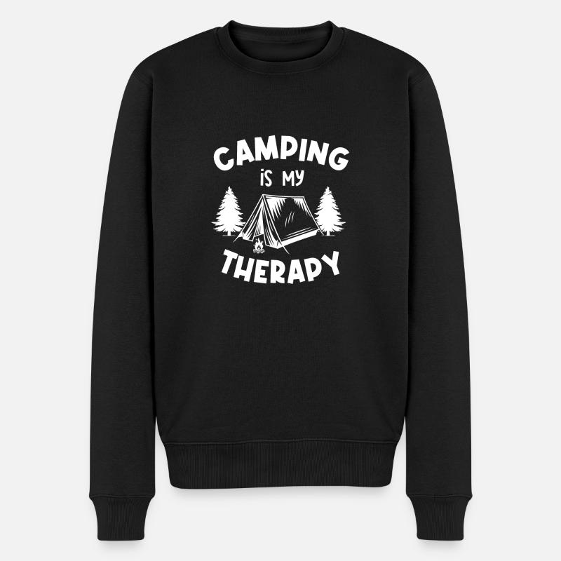 THÉRAPIE DE CAMPING - Pull Premium bio Homme - noir