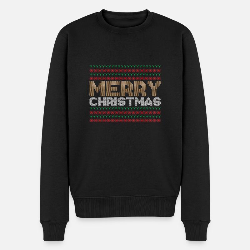 Merry Christmas - Männer Premium Bio Pullover - Schwarz
