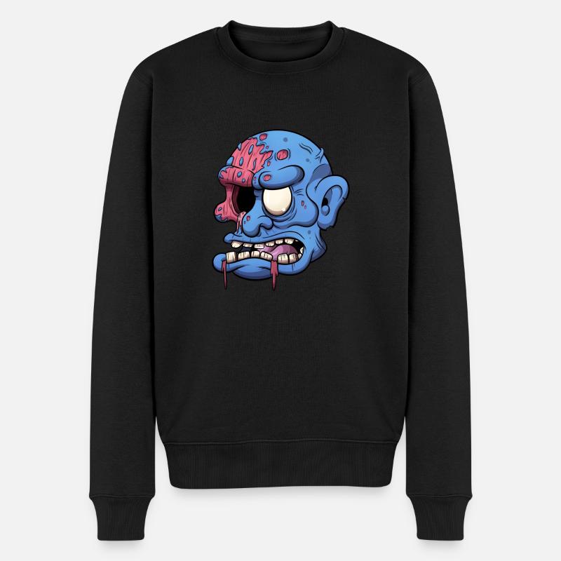 Schieß Zombie Kopf - Männer Premium Bio Pullover - Schwarz