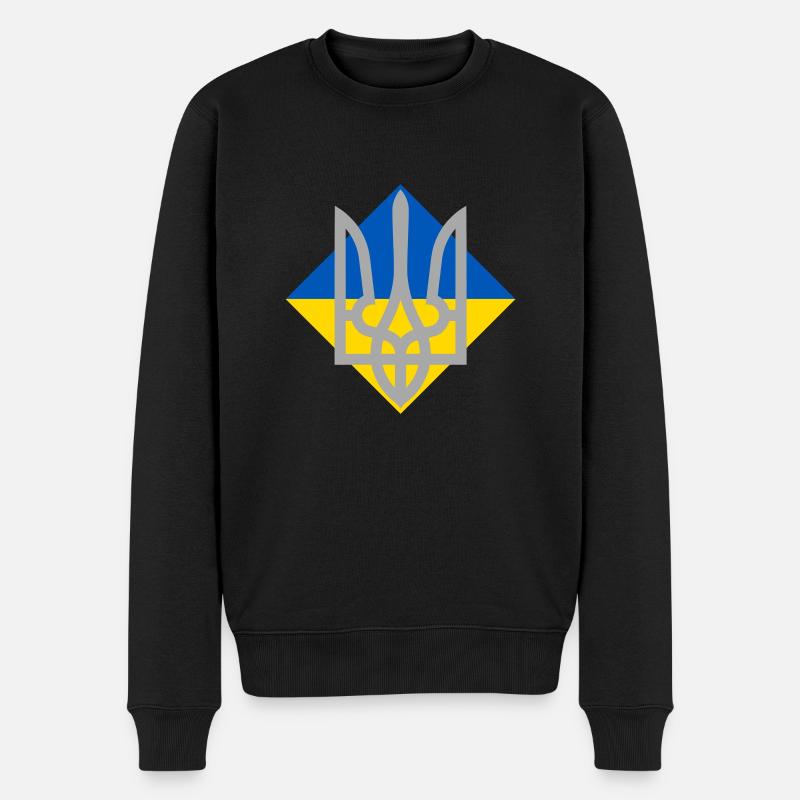 Ukraine - Männer Premium Bio Pullover - Schwarz