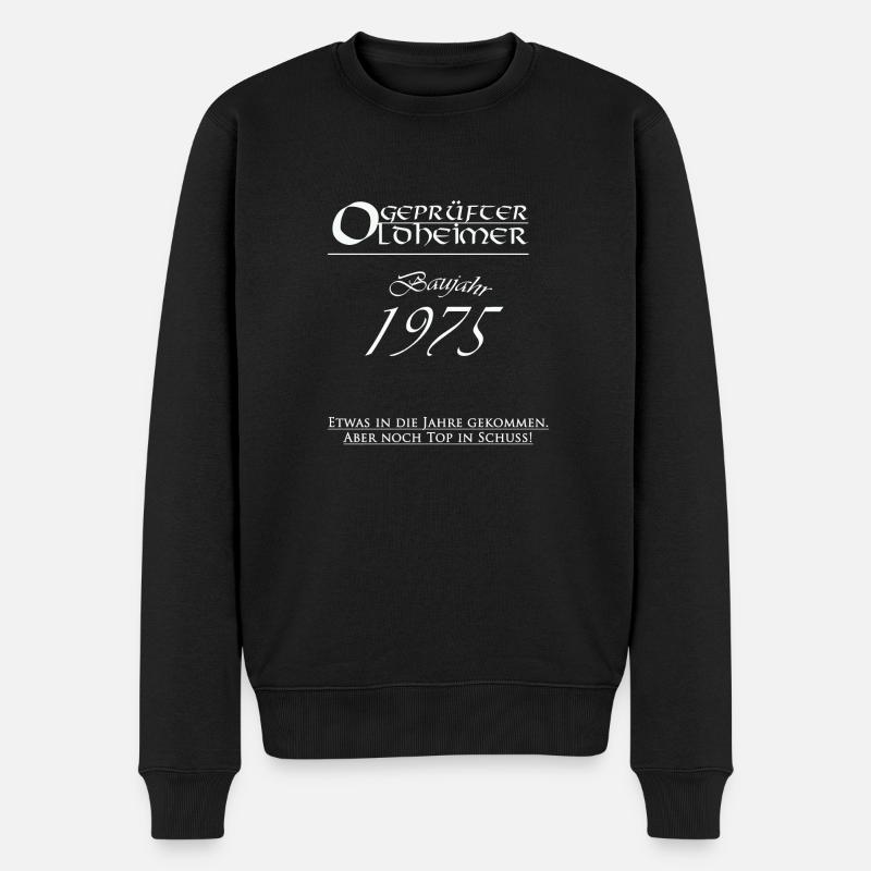 Baujahr75 - Männer Premium Bio Pullover - Schwarz