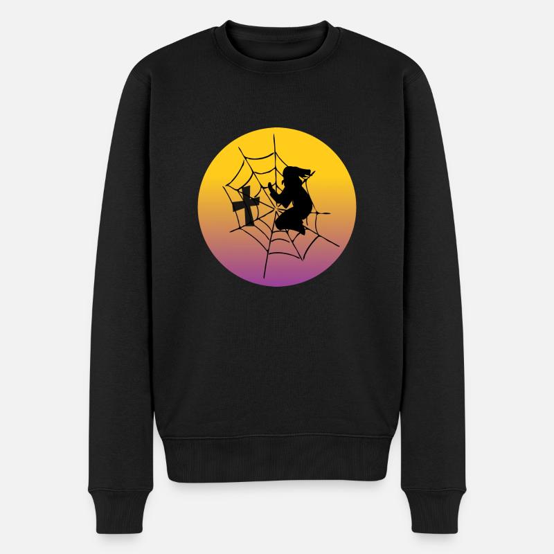 Hexenstunde - Halloween - Männer Premium Bio Pullover - Schwarz