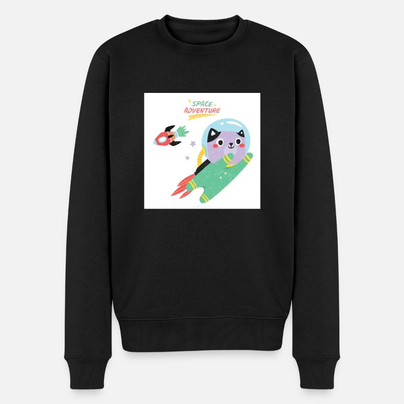 Chaton de l’espace. - Pull Premium bio Homme - noir