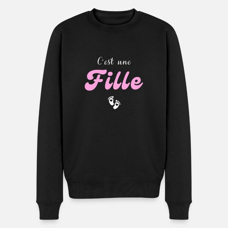 C'est une fille - annonce grossesse - Pull Premium bio Homme - noir