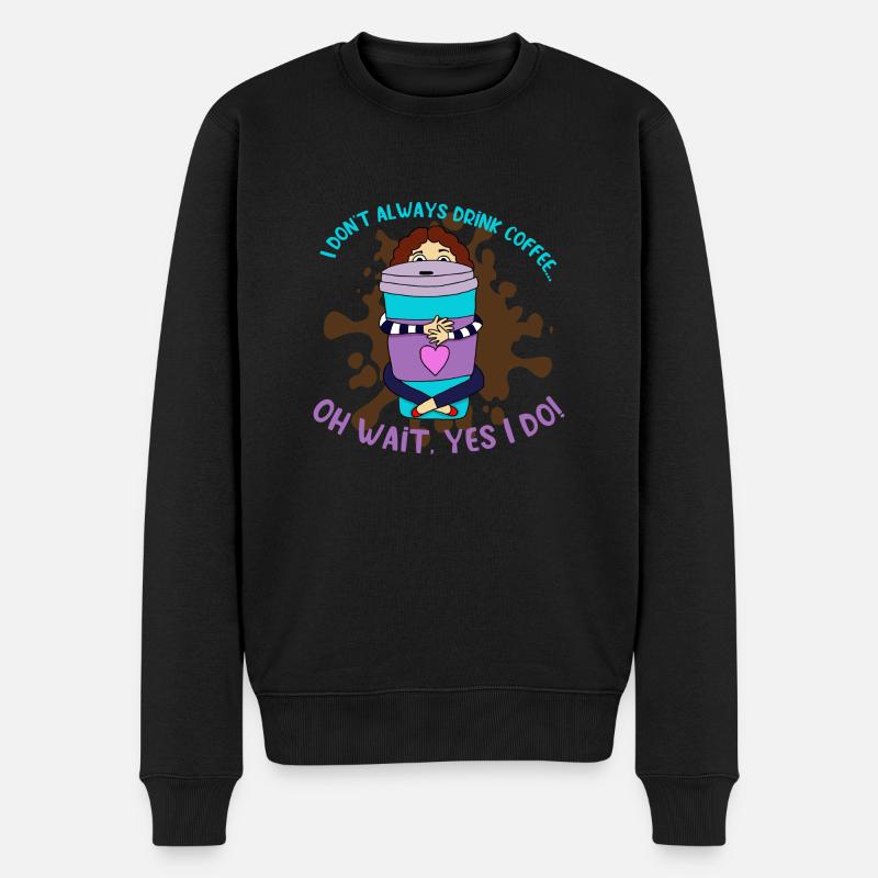 CoffeeLady - Männer Premium Bio Pullover - Schwarz