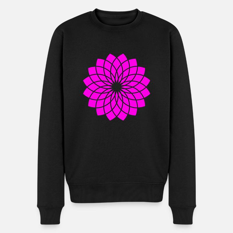 Rose Lotus - Männer Premium Bio Pullover - Schwarz