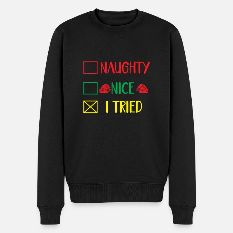 Naughty Nice j’ai essayé - Pull Premium bio Homme - noir