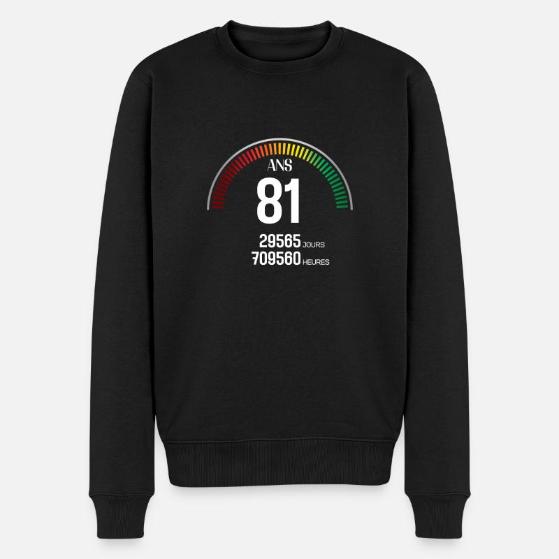 Anniversaire 81 ans Compteur - Pull Premium bio Homme - noir