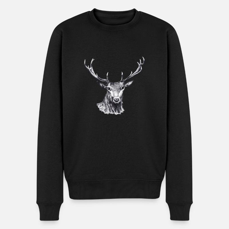 Cerf - Pull Premium bio Homme - noir