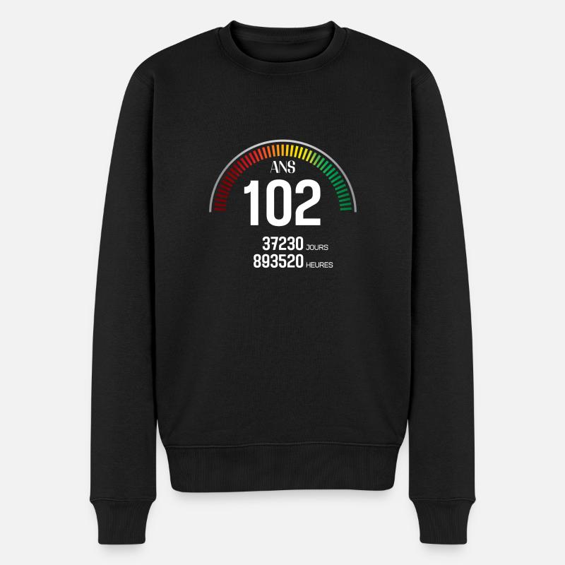 Anniversaire 102 ans Compteur - Pull Premium bio Homme - noir