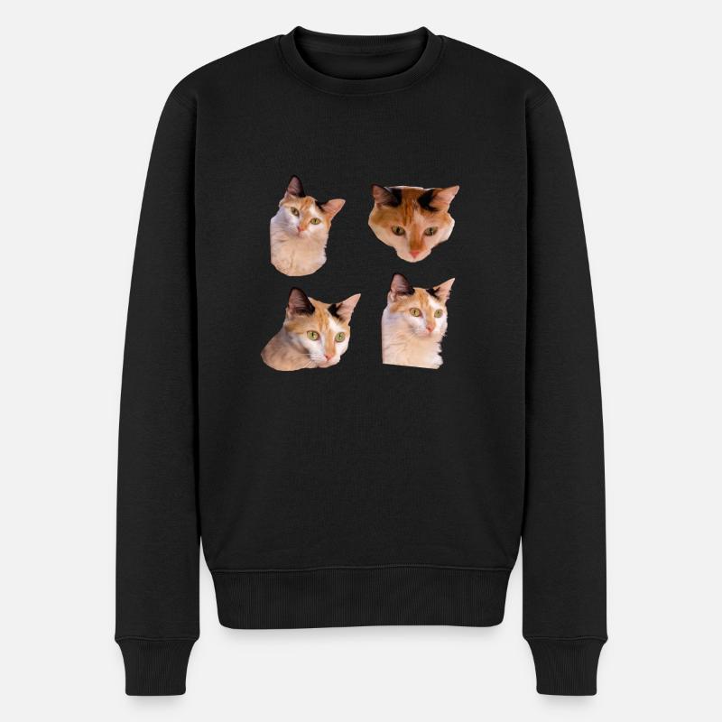 Kitties Katze Cool und süß Aufkleber Pack - Männer Premium Bio Pullover - Schwarz