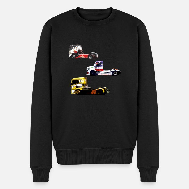 Racing Truck Aufkleber Pack - Männer Premium Bio Pullover - Schwarz