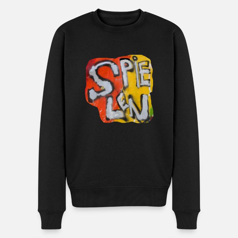 ZoffArt SPIELEN - Männer Premium Bio Pullover - Schwarz