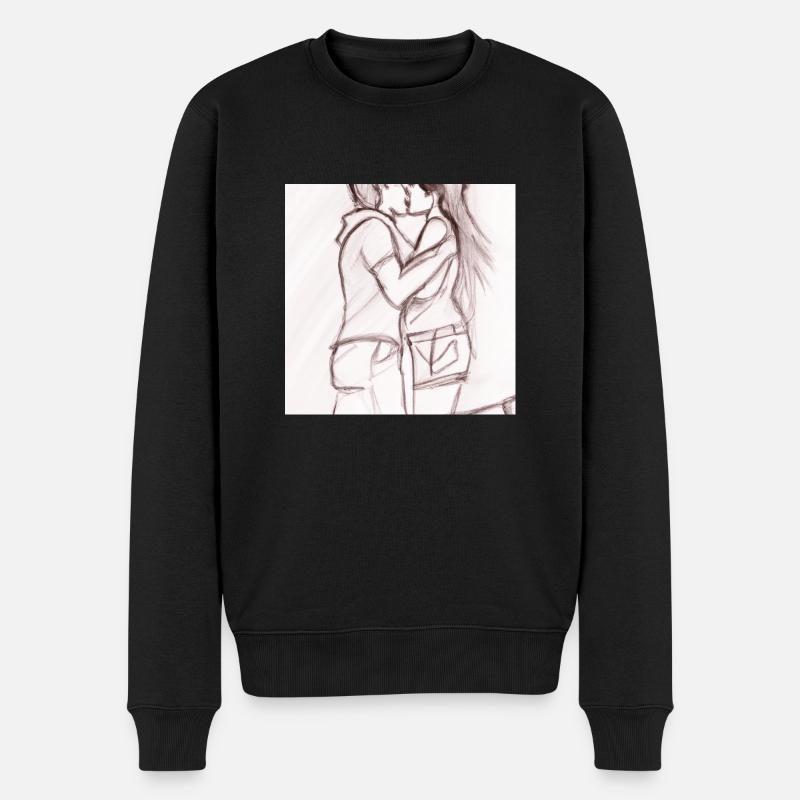 LGBT Queer Kuss 🌈🌈 - Männer Premium Bio Pullover - Schwarz