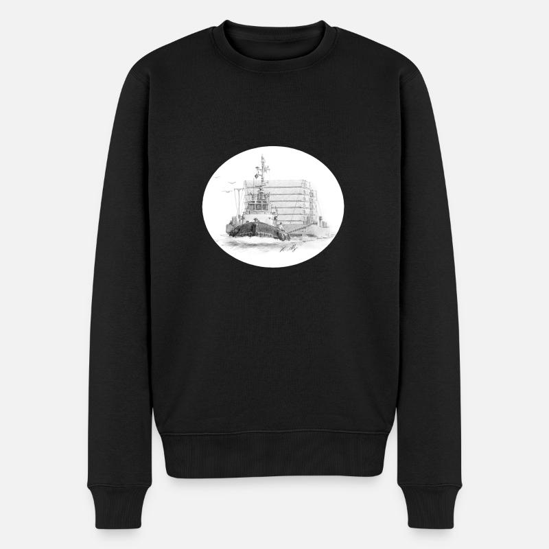 Schlepper mit Anhang - Männer Premium Bio Pullover - Schwarz