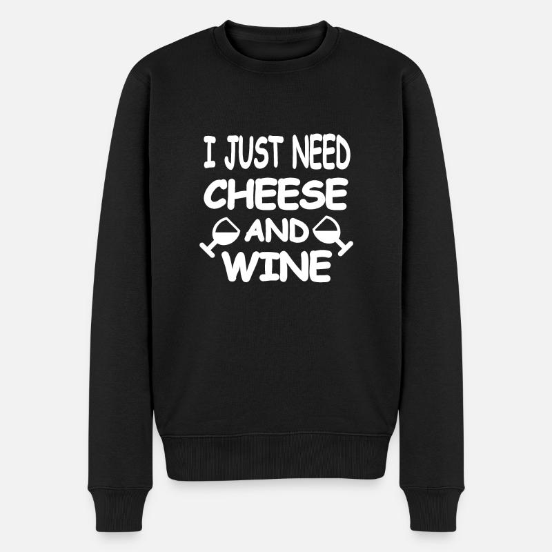 Wein - Männer Premium Bio Pullover - Schwarz