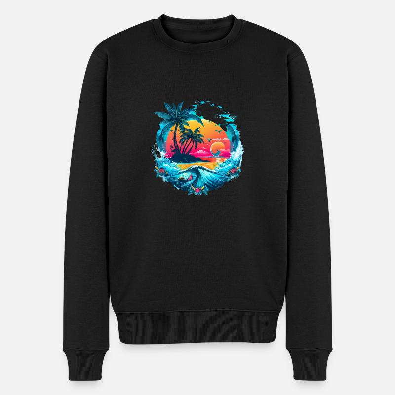 Vacances sous les tropiques - Pull Premium bio Homme - noir