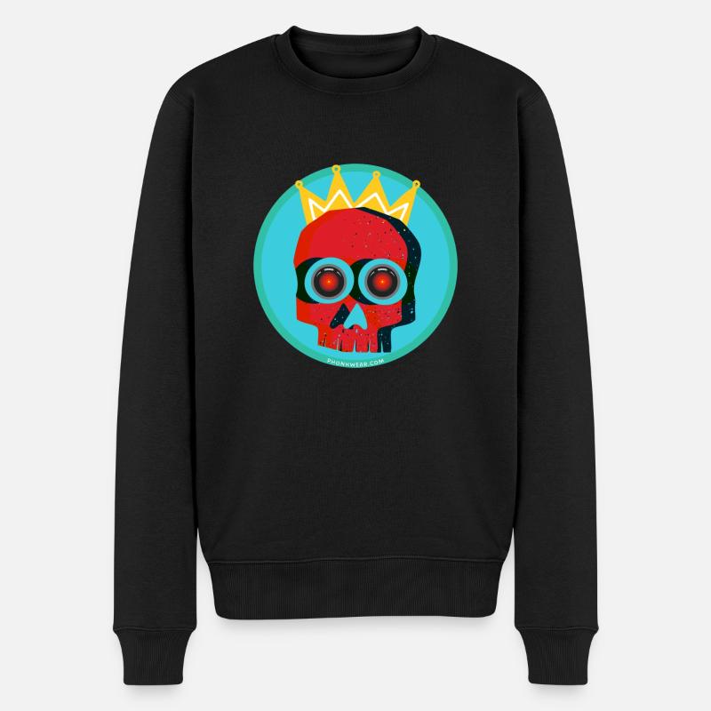 skull - Männer Premium Bio Pullover - Schwarz