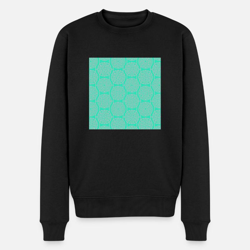 Chinesisches Muster - Männer Premium Bio Pullover - Schwarz