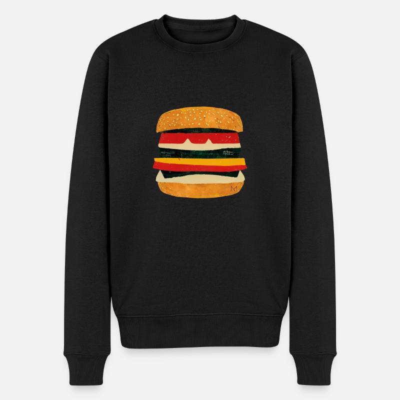 burgerTEE - Pull Premium bio Homme - noir