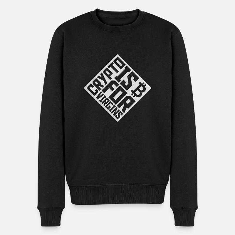 crypto is for virgins - Männer Premium Bio Pullover - Schwarz