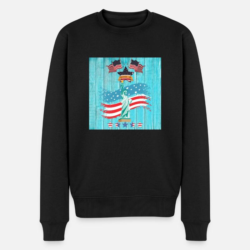 États-Unis, Statue de la Liberté - Pull Premium bio Homme - noir