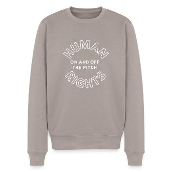 Human rights, Katar, WM, Fußball - Männer Premium Bio Pullover - Taupe - Vorne - Nico (187cm)