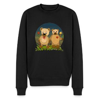 Teddybären - Männer Premium Bio Pullover - Schwarz - Vorne - Nico (187cm)