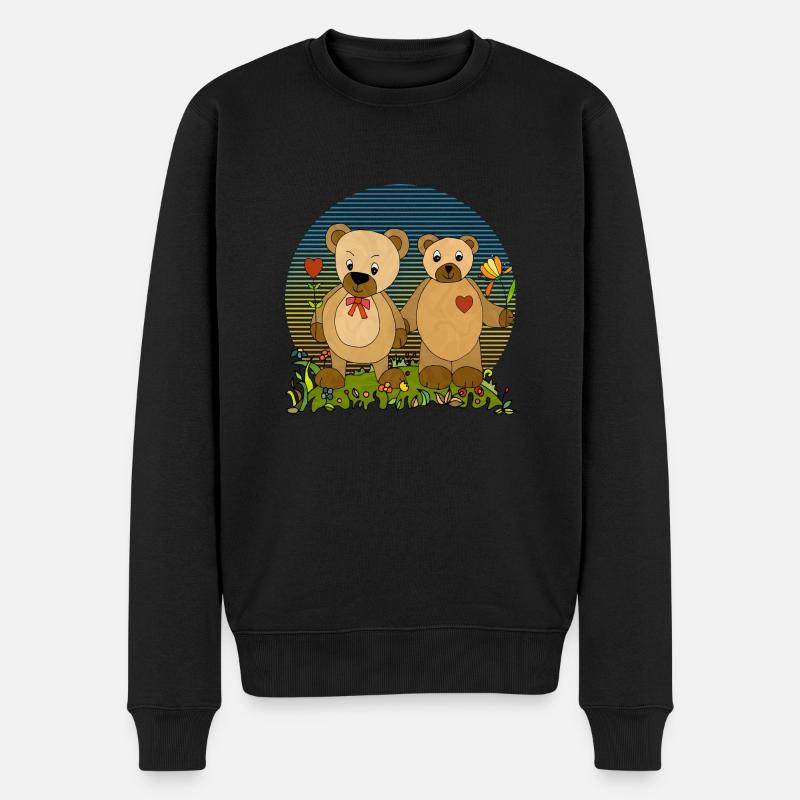 Teddybären - Männer Premium Bio Pullover - Schwarz
