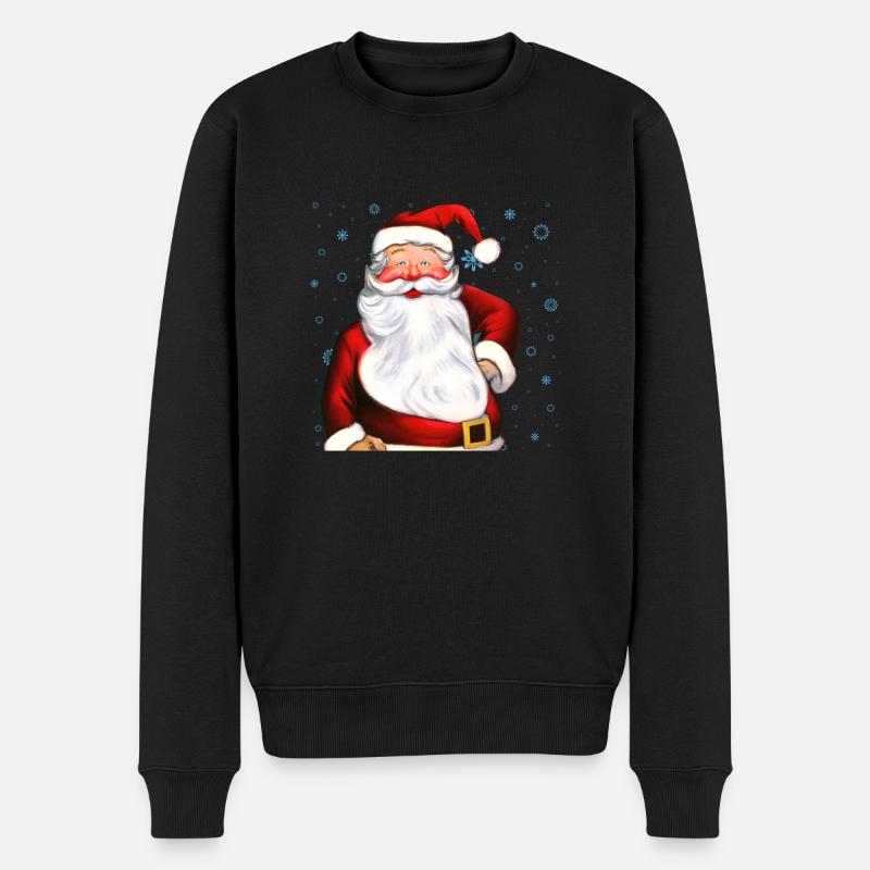 Schönes Bild Weihnachtsmann - Männer Premium Bio Pullover - Schwarz