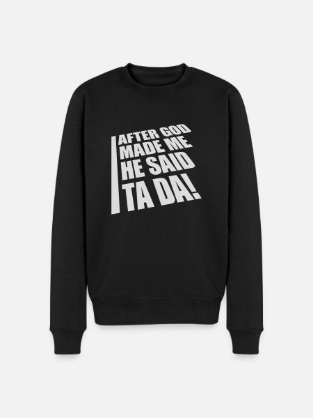 after god made me - Men's Premium Organic Jumper - black