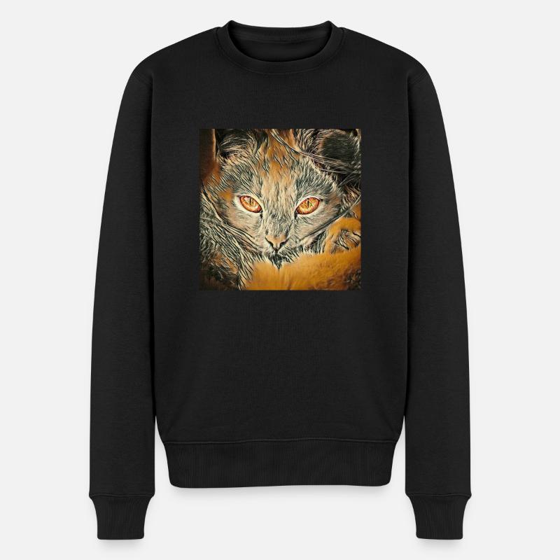 Lohfarben - Männer Premium Bio Pullover - Schwarz