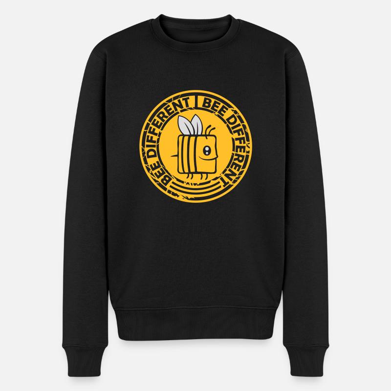 bee different Spruch Zitat - Männer Premium Bio Pullover - Schwarz