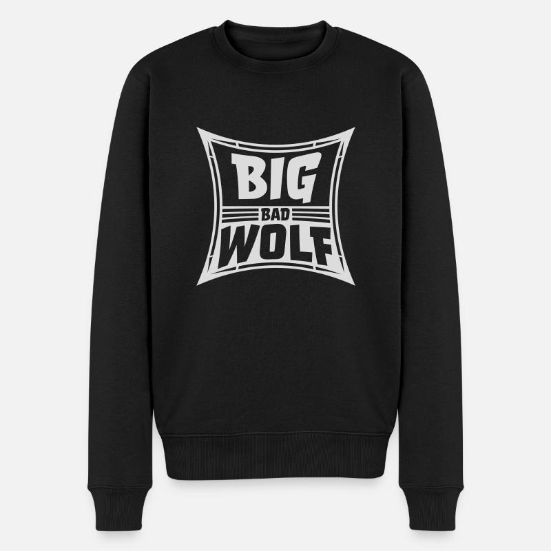 big bad wolf Zitat - Männer Premium Bio Pullover - Schwarz