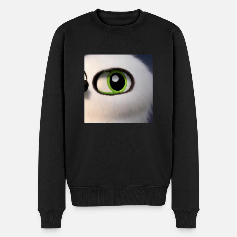 Niedliche Augen - Männer Premium Bio Pullover - Schwarz