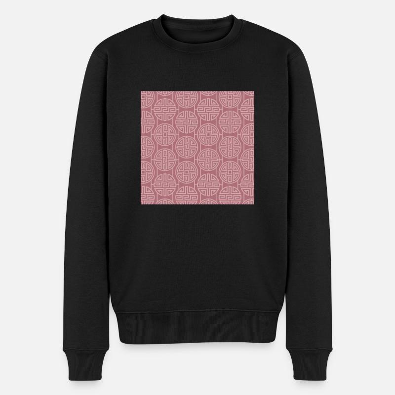 Chinesisches Muster - Männer Premium Bio Pullover - Schwarz