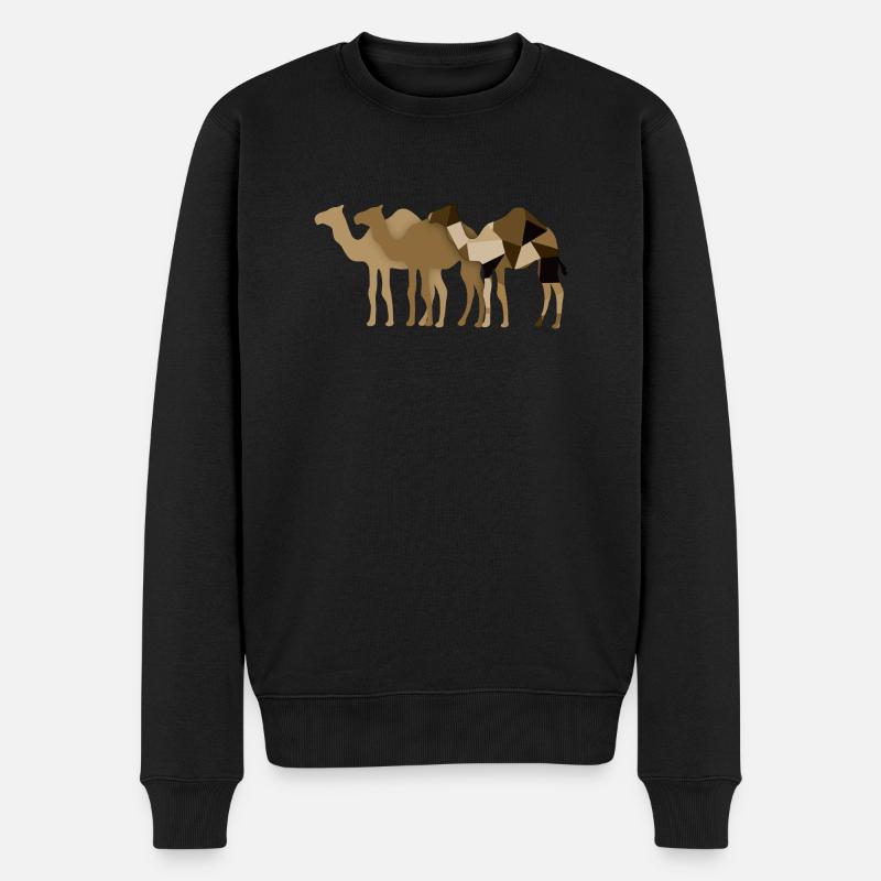 Kamele - Männer Premium Bio Pullover - Schwarz