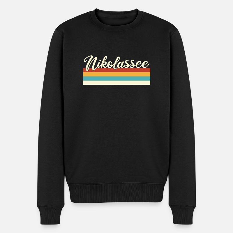 Nikolassee - Zehlendorf - Berlin - Retro - Vintage - Männer Premium Bio Pullover - Schwarz