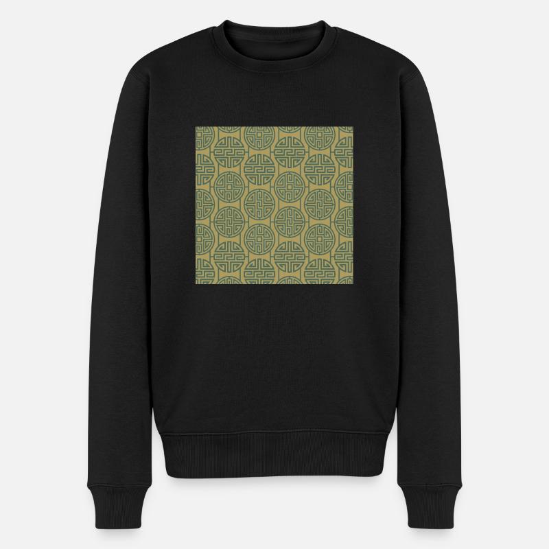 Chinesisches Muster - Männer Premium Bio Pullover - Schwarz