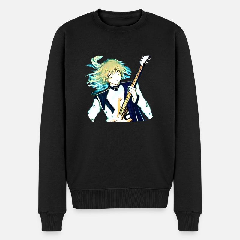 Melancholischer Gitarrist - Männer Premium Bio Pullover - Schwarz