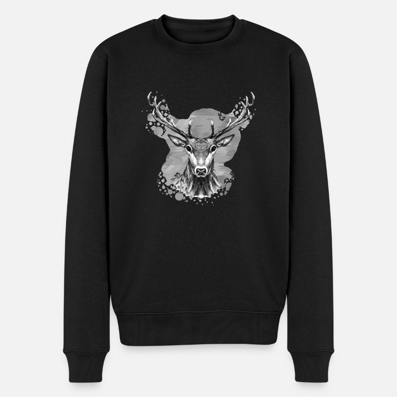 Cerf - Pull Premium bio Homme - noir